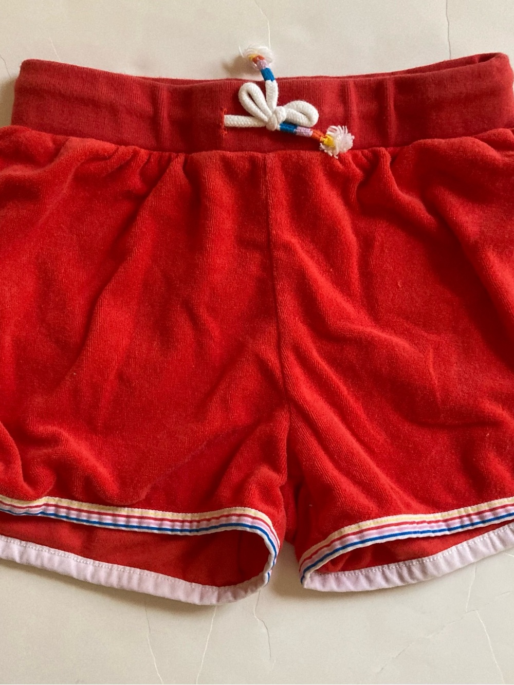 Mini Boden retro red terry towelling shorts 4th of July size 10 11 NWOT